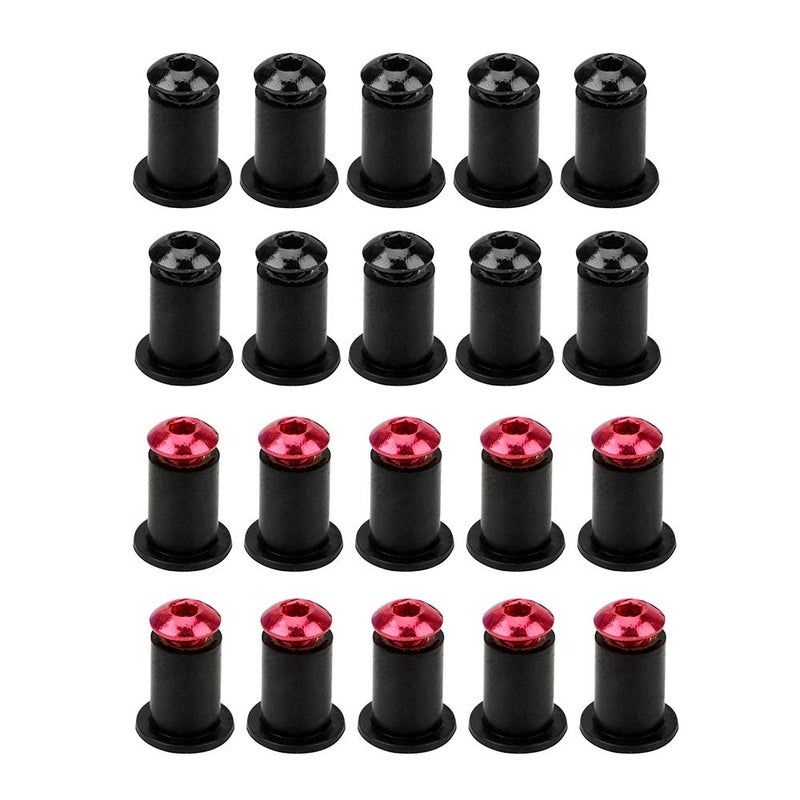 Coolboyer 10PCS M5x15mm Universal Motorcycle Windscreen Windshield CNC Bolts Screws Nut Fastener for Honda Suzuki Yamaha Kawasaki (Red) - Image 4